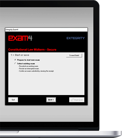Laptop running Exam4